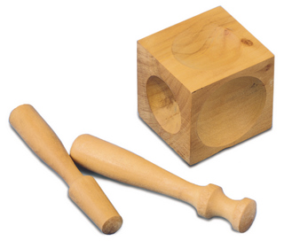 Wooden Dapping Block W/Two Punches 